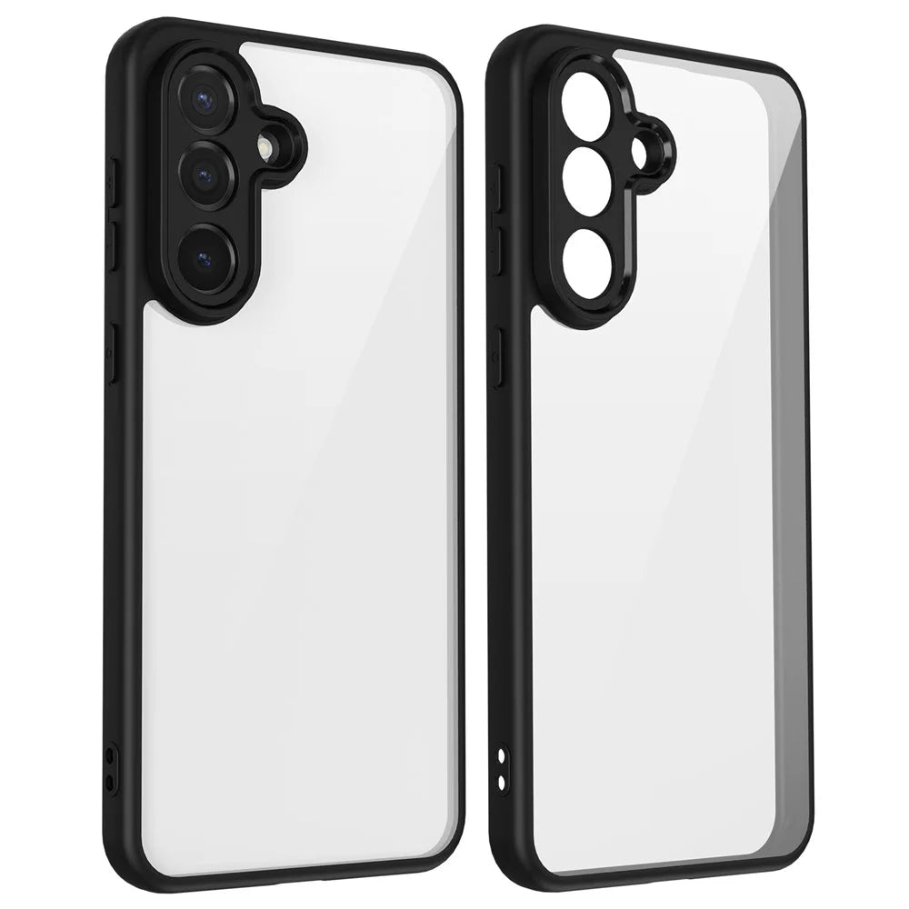 For Samsung Galaxy M56 5G Case Matte Skin Touch Clear PC + TPU Shockproof Phone Back Cover - Black - 2
