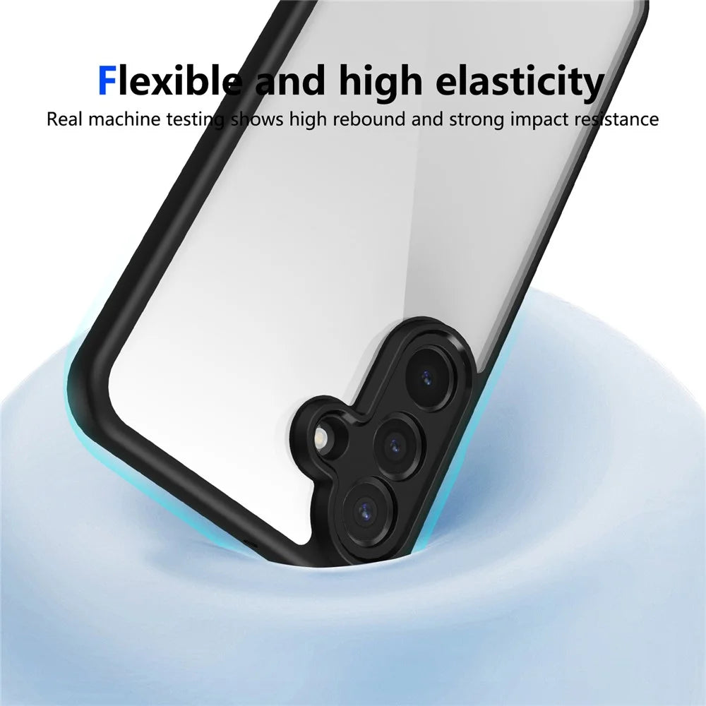 For Samsung Galaxy M56 5G Case Matte Skin Touch Clear PC + TPU Shockproof Phone Back Cover - Black - 3