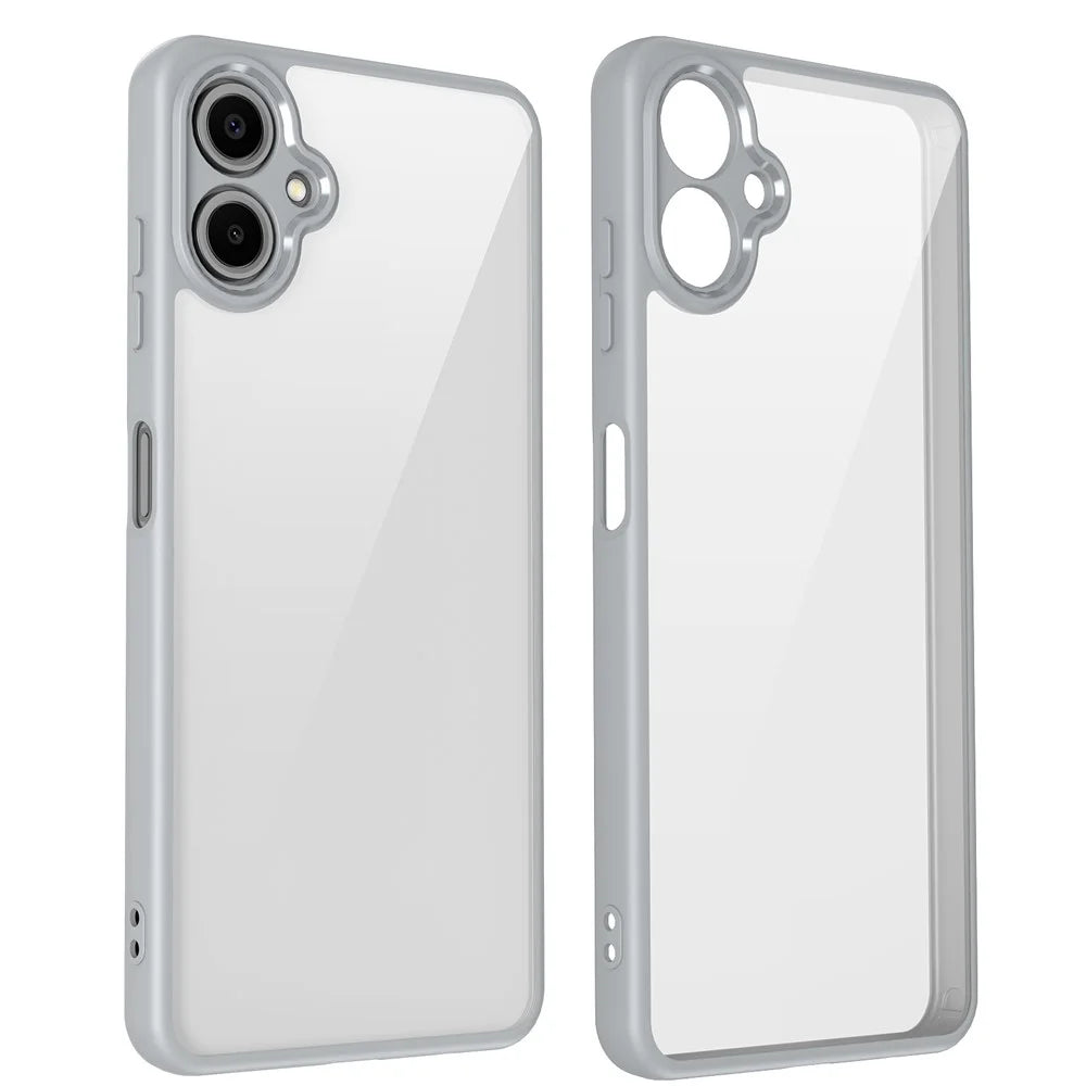 For Samsung Galaxy A06 4G Case Matte Skin Touch Clear PC + TPU Shockproof Phone Back Cover - Grey - 2