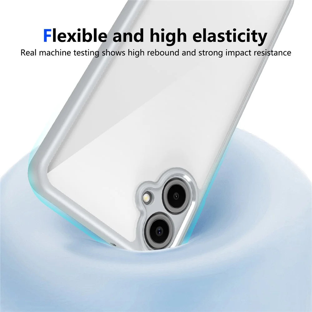 For Samsung Galaxy A06 4G Case Matte Skin Touch Clear PC + TPU Shockproof Phone Back Cover - Grey - 3