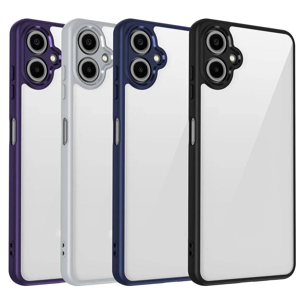 For Samsung Galaxy A06 4G Case Matte Skin Touch Clear PC + TPU Shockproof Phone Back Cover - Grey - 7