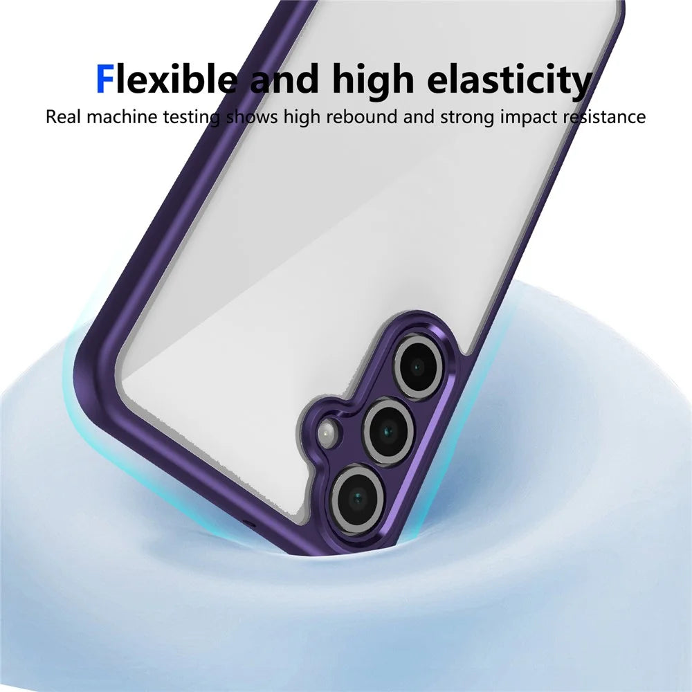 For Samsung Galaxy A16 4G / 5G Case Matte Skin Touch Clear PC + TPU Shockproof Phone Back Cover - Purple - 3