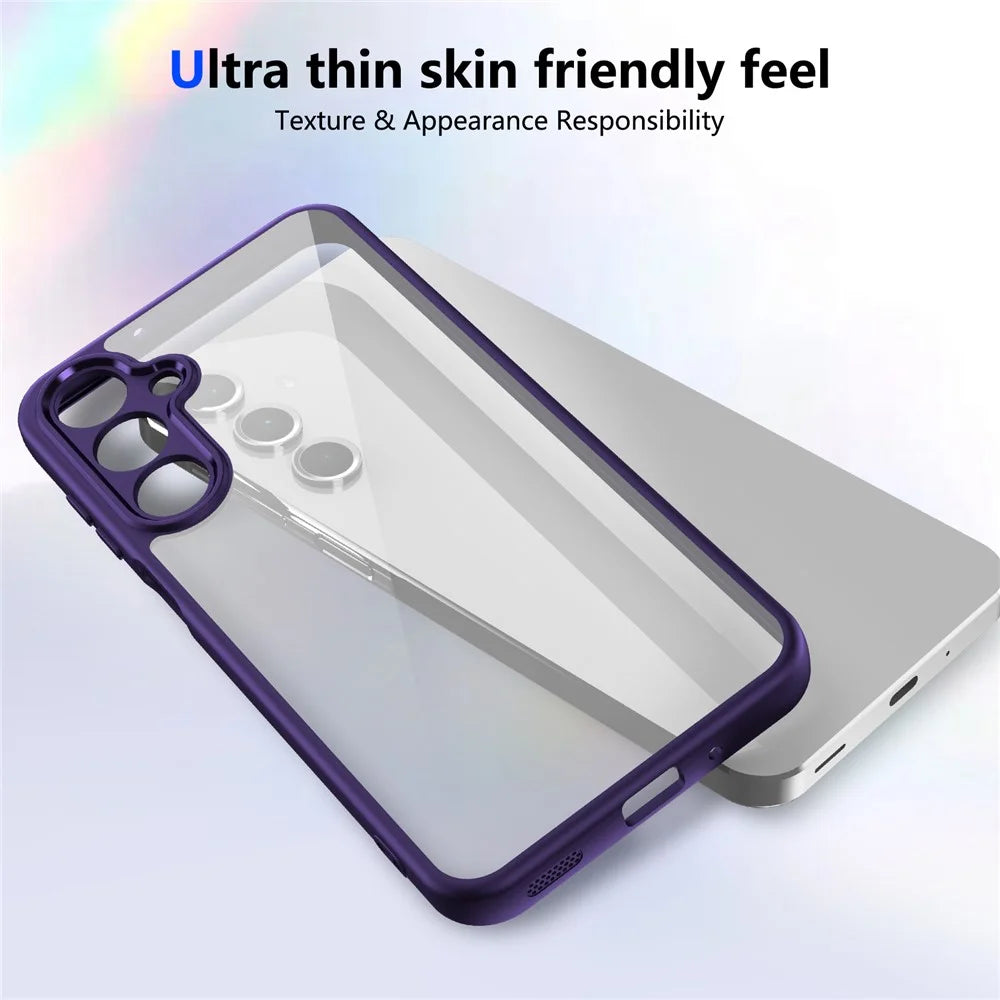 For Samsung Galaxy A16 4G / 5G Case Matte Skin Touch Clear PC + TPU Shockproof Phone Back Cover - Purple - 4