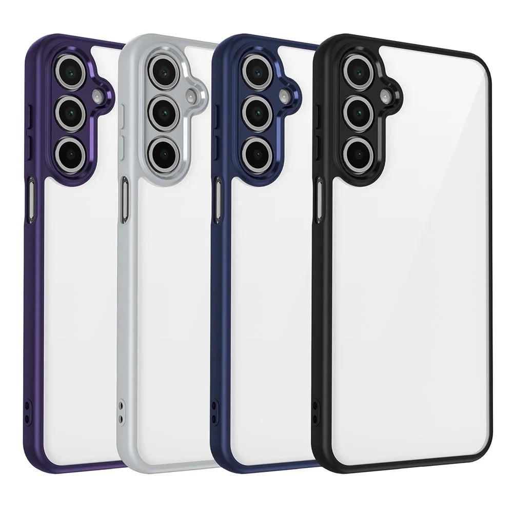 For Samsung Galaxy A16 4G / 5G Case Matte Skin Touch Clear PC + TPU Shockproof Phone Back Cover - Purple - 6