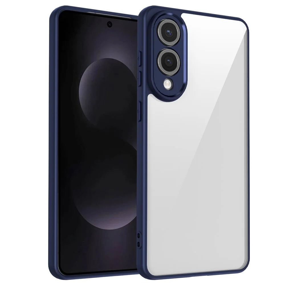 For Samsung Galaxy S25 Edge Case Matte Skin Touch Clear PC + TPU Shockproof Phone Back Cover - Blue - 1