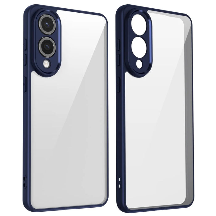 For Samsung Galaxy S25 Edge Case Matte Skin Touch Clear PC + TPU Shockproof Phone Back Cover - Blue - 2