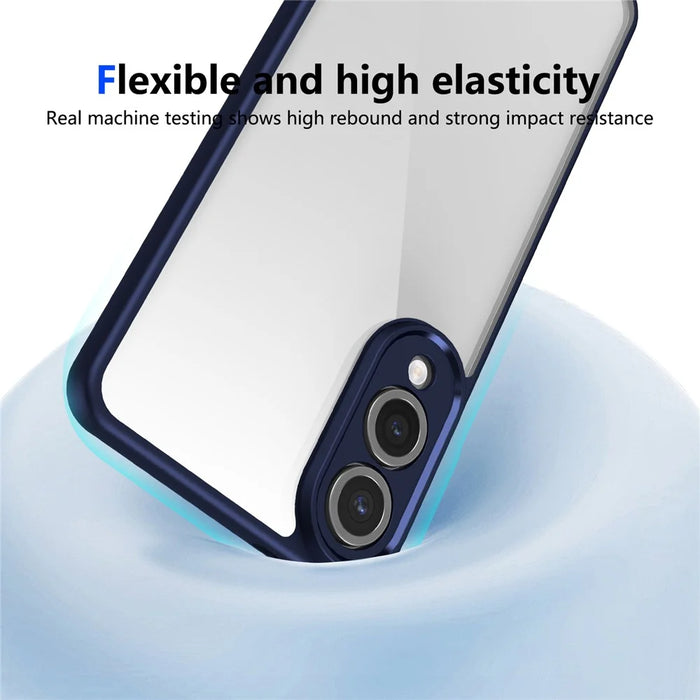 For Samsung Galaxy S25 Edge Case Matte Skin Touch Clear PC + TPU Shockproof Phone Back Cover - Blue - 3