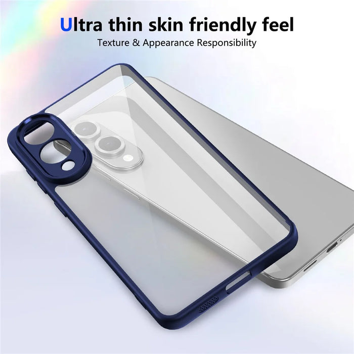 For Samsung Galaxy S25 Edge Case Matte Skin Touch Clear PC + TPU Shockproof Phone Back Cover - Blue - 5