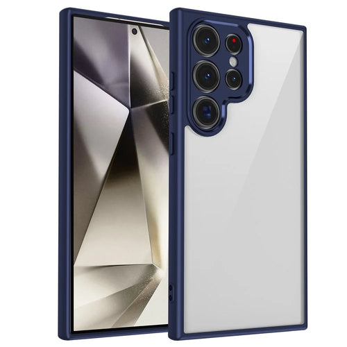For Samsung Galaxy S25 Ultra Case Matte Skin Touch Clear PC + TPU Shockproof Phone Back Cover - Blue - 1