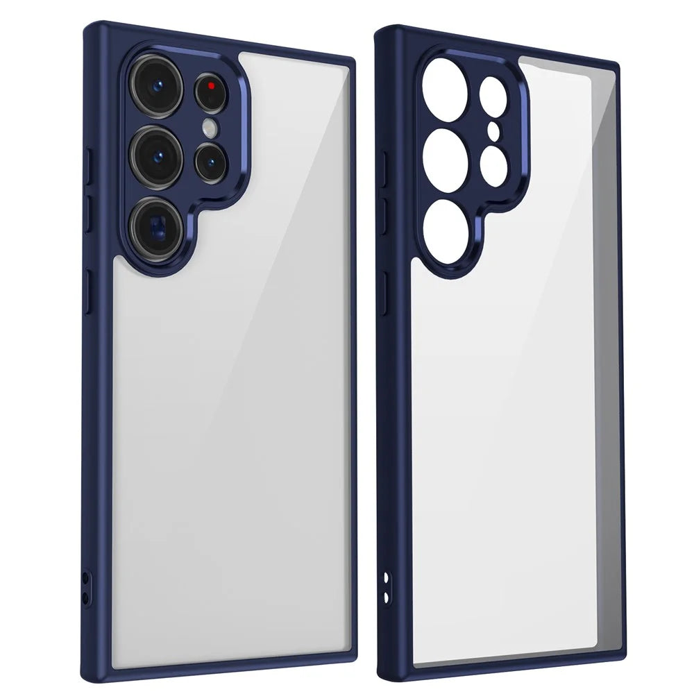 For Samsung Galaxy S25 Ultra Case Matte Skin Touch Clear PC + TPU Shockproof Phone Back Cover - Blue - 2