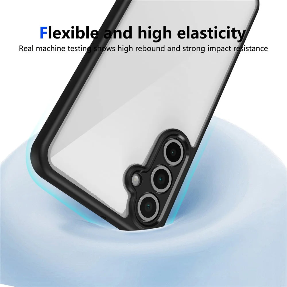 For Samsung Galaxy A36 5G Case Matte Skin Touch Clear PC + TPU Shockproof Phone Back Cover - Black - 2