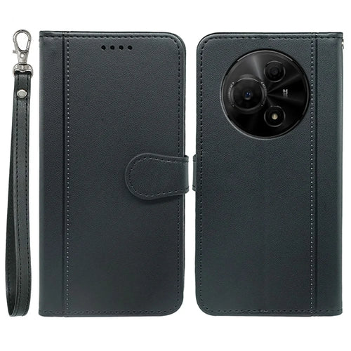 For TCL 60 NxtPaper 4G Wallet Case Magnetic Snap Leather Phone Cover with Strap - Black - 1