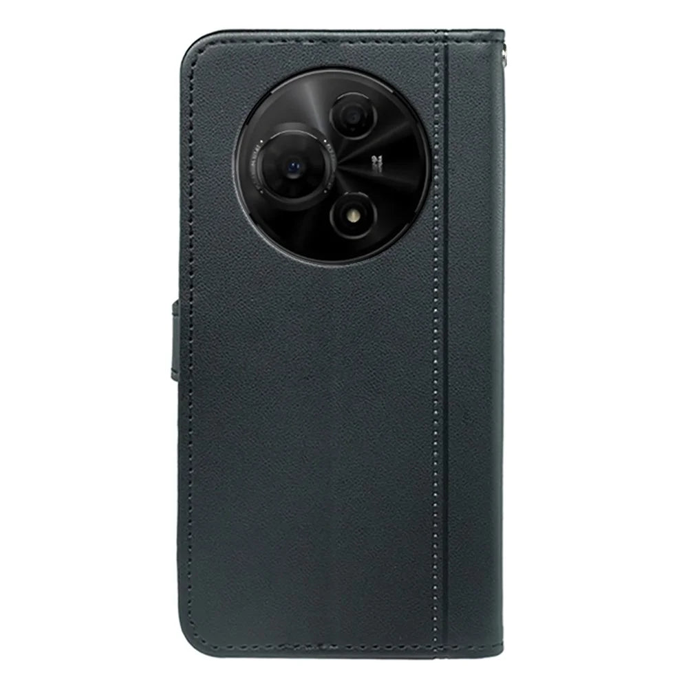 For TCL 60 NxtPaper 4G Wallet Case Magnetic Snap Leather Phone Cover with Strap - Black - 6