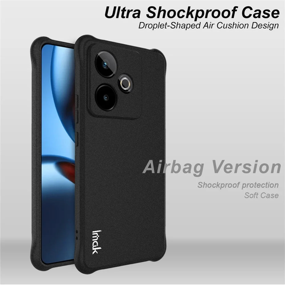 IMAK For Realme GT 7 5G / GT 7T 5G TPU Phone Cover Airbag Shockproof Protection - Matte Black - 6