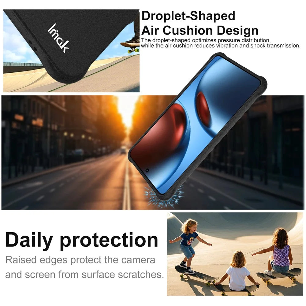 IMAK For Realme GT 7 5G / GT 7T 5G TPU Phone Cover Airbag Shockproof Protection - Matte Black - 7