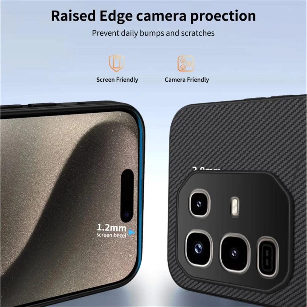 WANLONFENG For Infinix Note 50 Pro 4G Magnetic Case  TQ Series Carbon Fiber Texture PC TPU Phone Cover - Black - 3