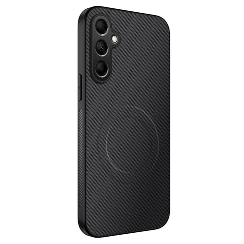 WANLONFENG For Samsung Galaxy S25+ Magnetic Case  TQ Series Carbon Fiber Texture PC TPU Phone Cover - Black - 1