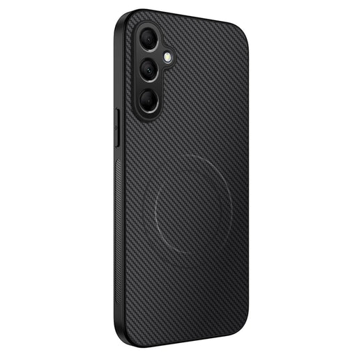 WANLONFENG For Samsung Galaxy S24 Magnetic Case  TQ Series Carbon Fiber Texture PC TPU Phone Cover - Black - 1