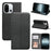 For OnePlus 13T 5G Wallet Phone Case Checkered Pattern Imprint Leather Flip Cover with Wrist Strap - Black - 7
