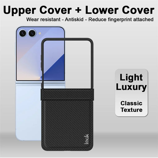 IMAK Ruiyi Series for Samsung Galaxy Z Flip7 5G Case Carbon Fiber Texture Leather + PC Phone Cover - 2