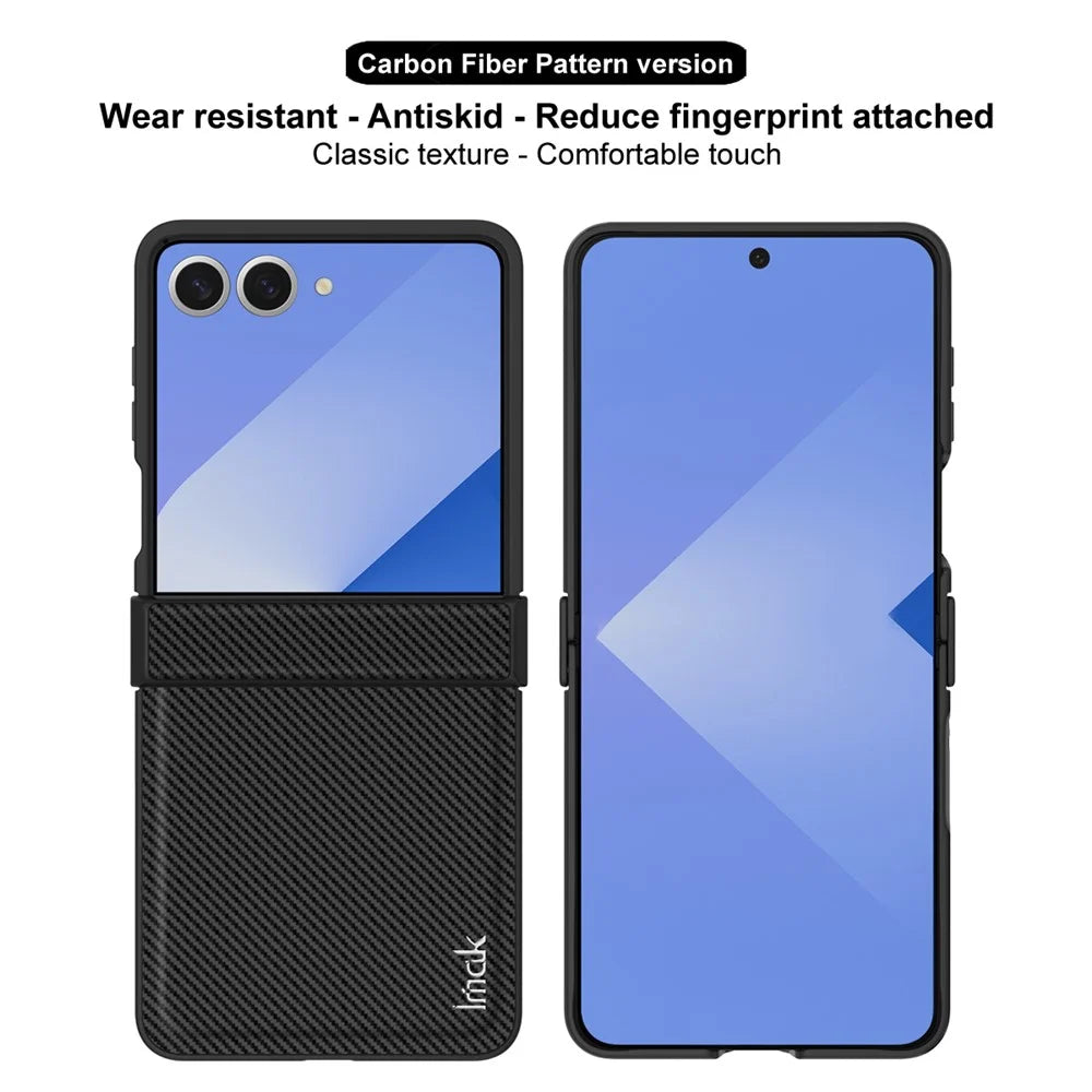 IMAK Ruiyi Series for Samsung Galaxy Z Flip7 5G Case Carbon Fiber Texture Leather + PC Phone Cover - 5