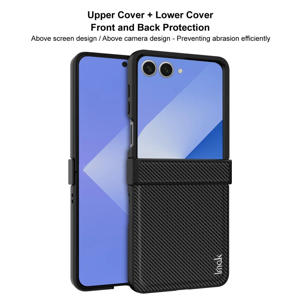 IMAK Ruiyi Series for Samsung Galaxy Z Flip7 5G Case Carbon Fiber Texture Leather + PC Phone Cover - 6