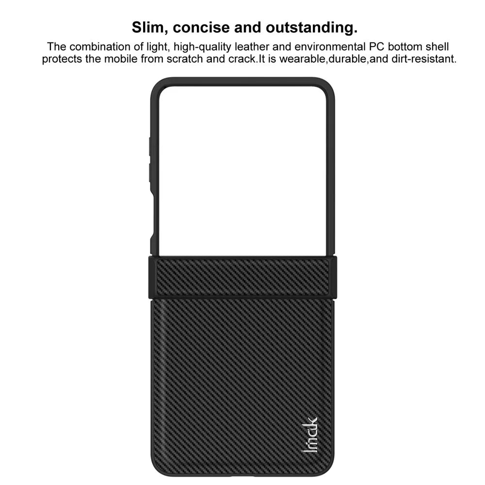 IMAK Ruiyi Series for Samsung Galaxy Z Flip7 5G Case Carbon Fiber Texture Leather + PC Phone Cover - 7