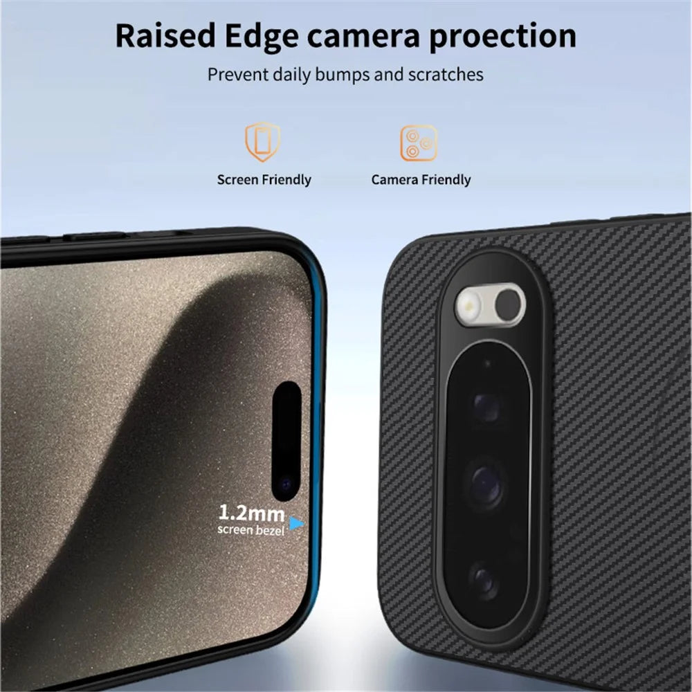 WANLONFENG For Google Pixel 10 Pro Magnetic Case  TQ Series Carbon Fiber Texture PC TPU Phone Cover - Black - 3