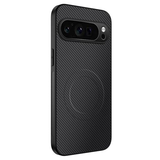 WANLONFENG For Google Pixel 9 Pro XL Magnetic Case  TQ Series Carbon Fiber Texture PC TPU Phone Cover - Black - 1