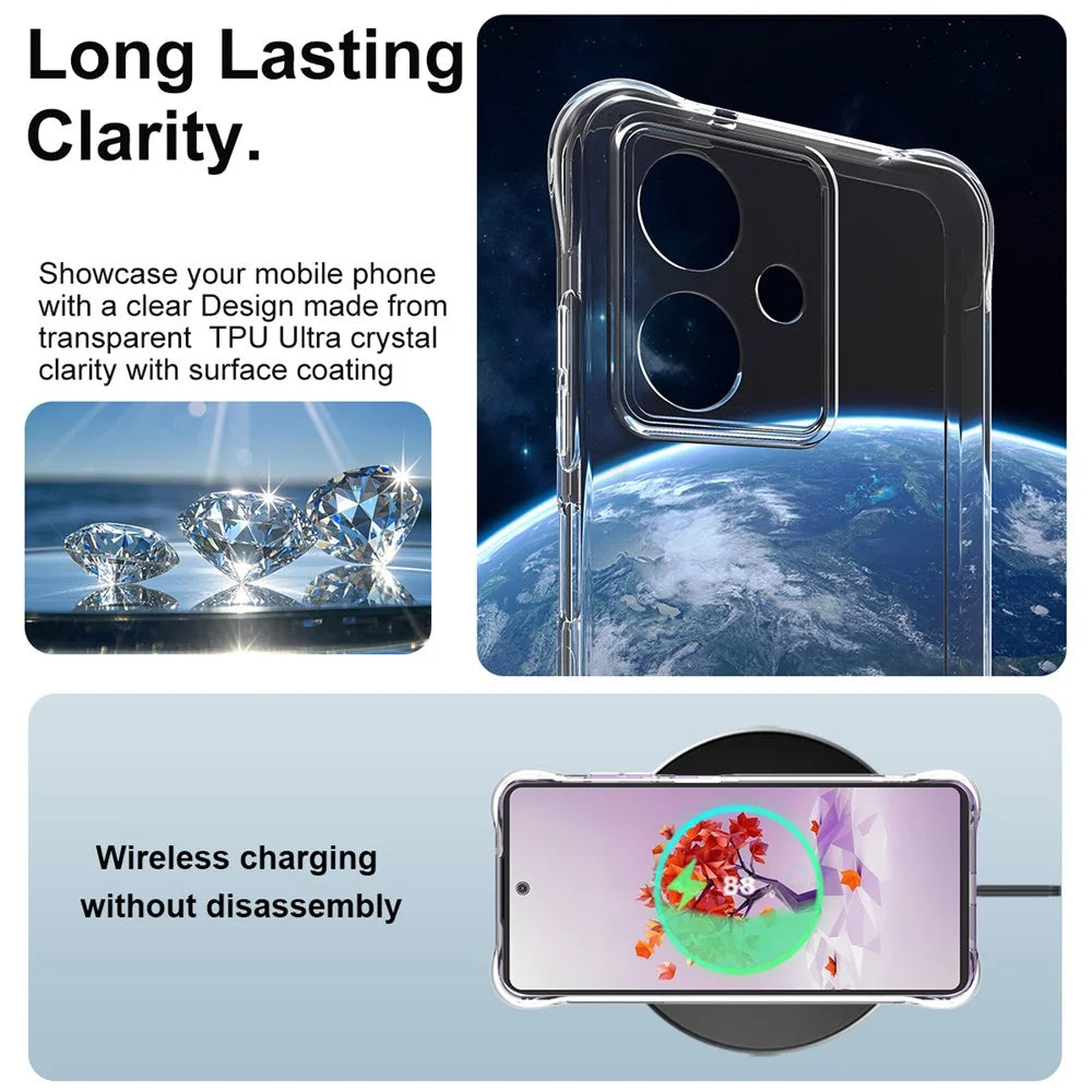 IMAK For HMD Crest 5G Case TPU Phone Cover Airbag Shockproof Protection - Transparent - 5