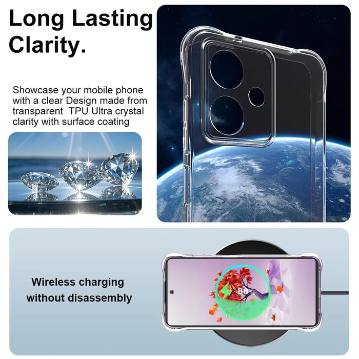 IMAK For HMD Crest 5G Case TPU Phone Cover Airbag Shockproof Protection - Transparent - 5