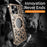 For iPhone 15 Pro Max Bumper Case Alloy Metal Borderless Back Cover with Magnetic Kickstand - Desert Gold - 2