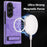 For Samsung Galaxy Z Fold7 5G Magnetic Case with Folded Kickstand PC Silicone Leather Phone Back Cover - Light Purple - 2