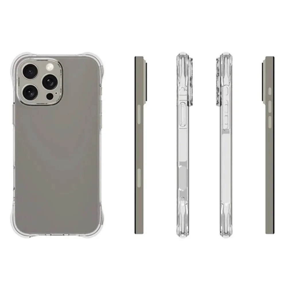WANLONFENG For iPhone 16 Pro Max Clear TPU Case  TM Series 2.0mm Phone Back Cover - Transparent - 4