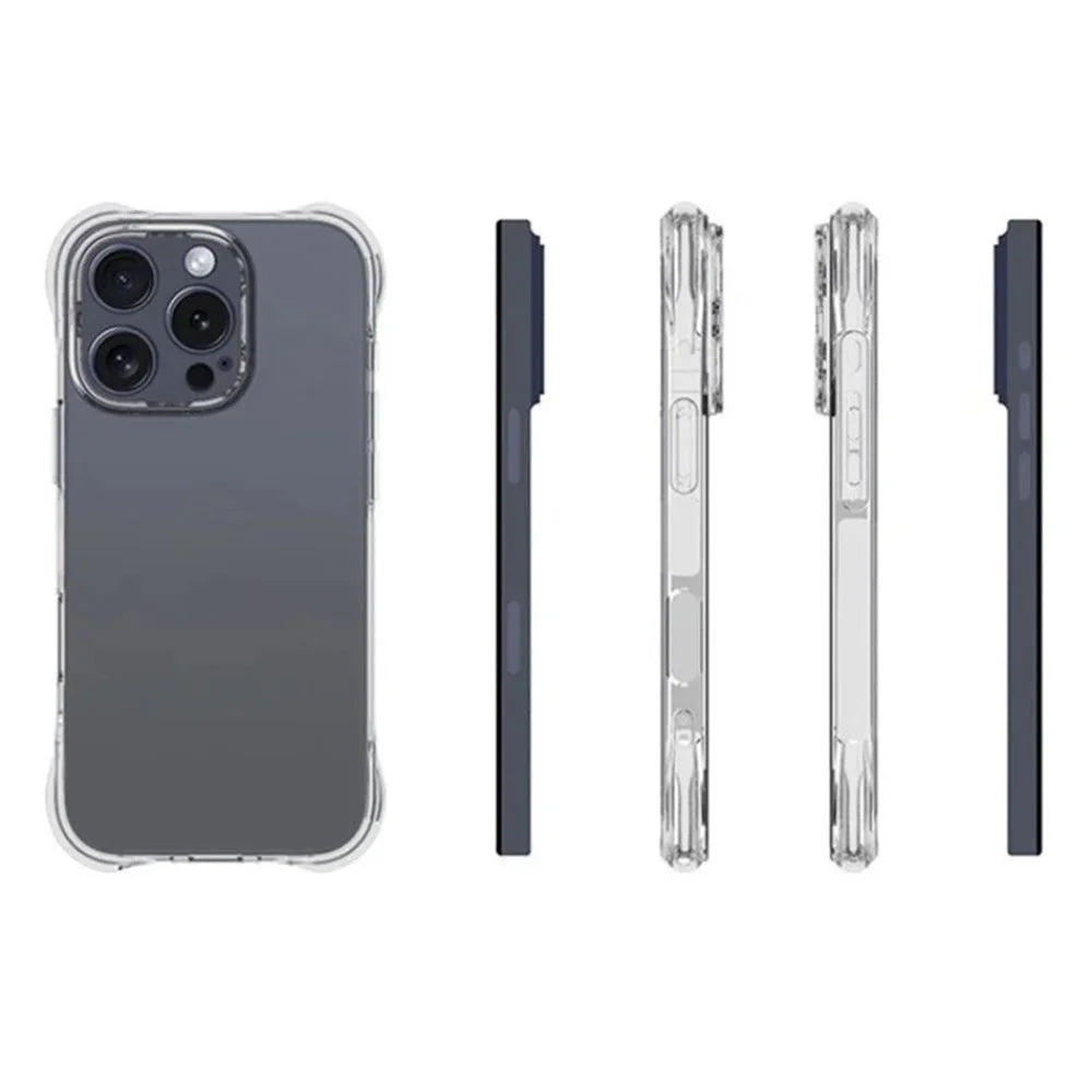 WANLONFENG For iPhone 16 Pro Clear TPU Case  TM Series 2.0mm Phone Back Cover - Transparent - 4