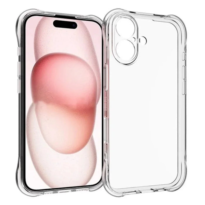 WANLONFENG For iPhone 16 Clear TPU Case  TM Series 2.0mm Phone Back Cover - Transparent - 1
