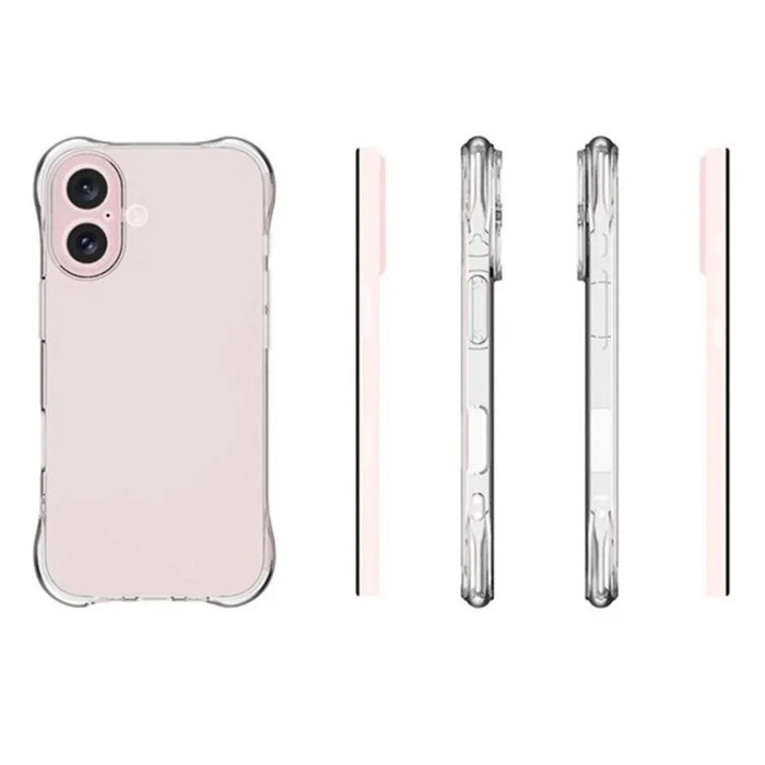 WANLONFENG For iPhone 16 Clear TPU Case  TM Series 2.0mm Phone Back Cover - Transparent - 4