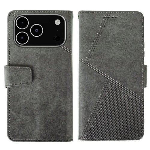 IDEWEI For iPhone 18 Pro Max / 17 Pro Max Case Leather Wallet Phone Cover Stand Calf Texture - Grey - 1