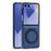 For Samsung Galaxy Z Flip7 5G Case with Ring Kickstand Magnetic Case PU Leather Back Cover - Sapphire - 2