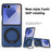 For Samsung Galaxy Z Flip7 5G Case with Ring Kickstand Magnetic Case PU Leather Back Cover - Sapphire - 5