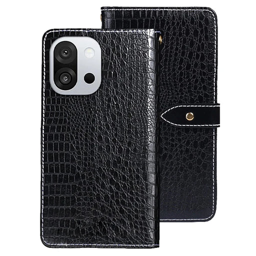 IDEWEI For OnePlus 13T 5G Case Crocodile Texture PU Leather Flip Phone Cover - Black - 1