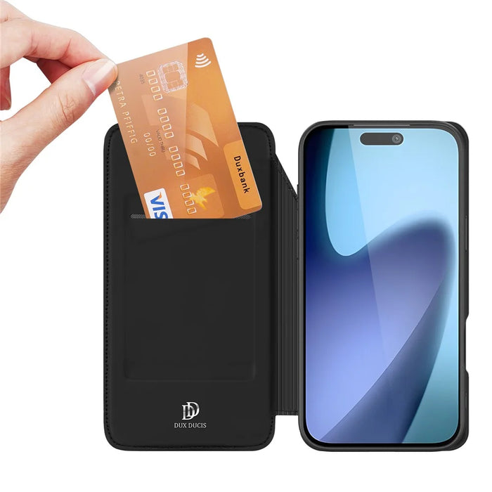 DUX DUCIS For iPhone Air Case  Skin Pro Series Leather Cover Card Holder - Black - 2