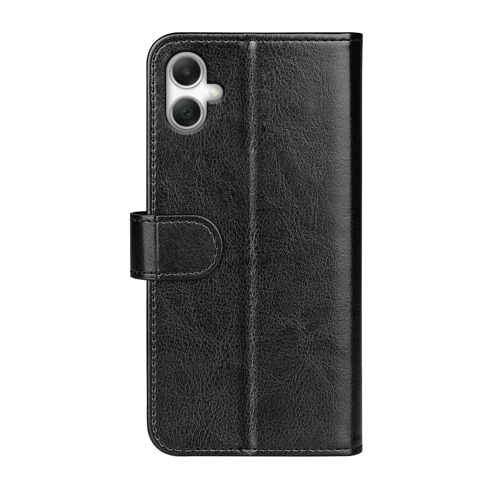 For Samsung Galaxy A08 5G / A08 4G / A07 4G / F07 4G / M07 4G Case Crazy Horse Texture Stand Leather Phone Cover -  Black - 3