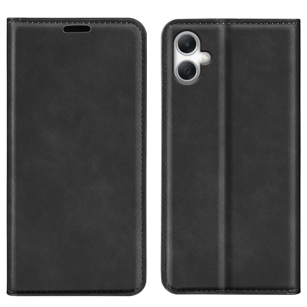 For Samsung Galaxy A08 5G / A08 4G / A07 4G / F07 4G / M07 4G Case Skin Touch Leather Wallet Phone Cover - Black - 1