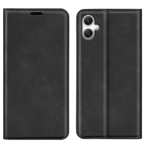 For Samsung Galaxy A08 5G / A08 4G / A07 4G / F07 4G / M07 4G Case Skin Touch Leather Wallet Phone Cover - Black - 1
