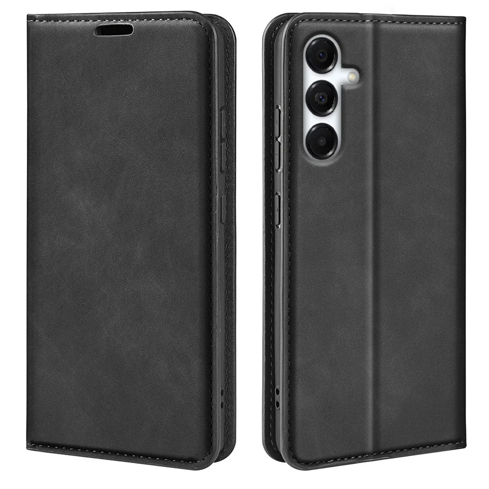 For Samsung Galaxy A18 5G / A18 4G / A17 5G / 4G / F17 5G / M17 5G Case Skin Touch Leather Wallet Phone Cover - Black - 4