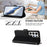 For Samsung Galaxy S24 Ultra Leather Case Wallet Stand Phone Cover with Wrist Strap - Black - 4