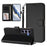 For Samsung Galaxy S24 / Galaxy S25 Leather Case Wallet Stand Phone Cover with Wrist Strap - Black - 3