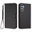 For Samsung Galaxy A54 5G Leather Case Wallet Stand Phone Cover with Wrist Strap - Black - 1