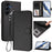 For Samsung Galaxy A55 5G Leather Case Wallet Stand Phone Cover with Wrist Strap - Black - 2